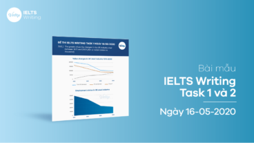 Bài mẫu IELTS Writing Task 1 và 2 ngày 16/05/2020