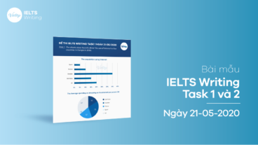 Bài mẫu IELTS Writing Task 1 và 2 ngày 21/05/2020