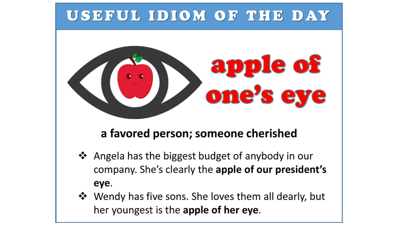 25 Idioms miêu tả người trong IELTS Speaking - Apple of (one's) eye