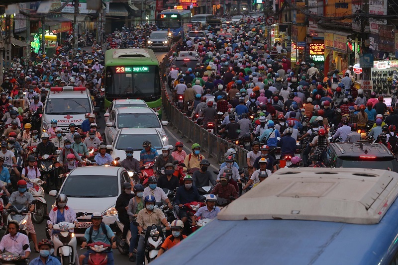 ho chi minh city returning to old normal with heavy traffic