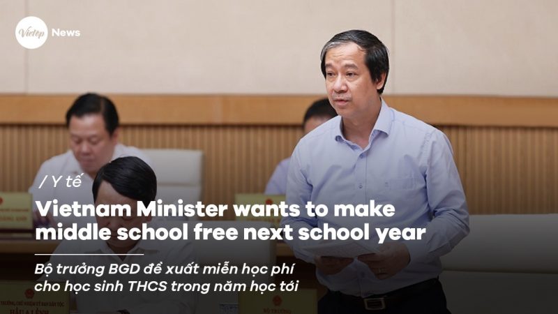 Vietnam Minister wants to make middle school free next school year