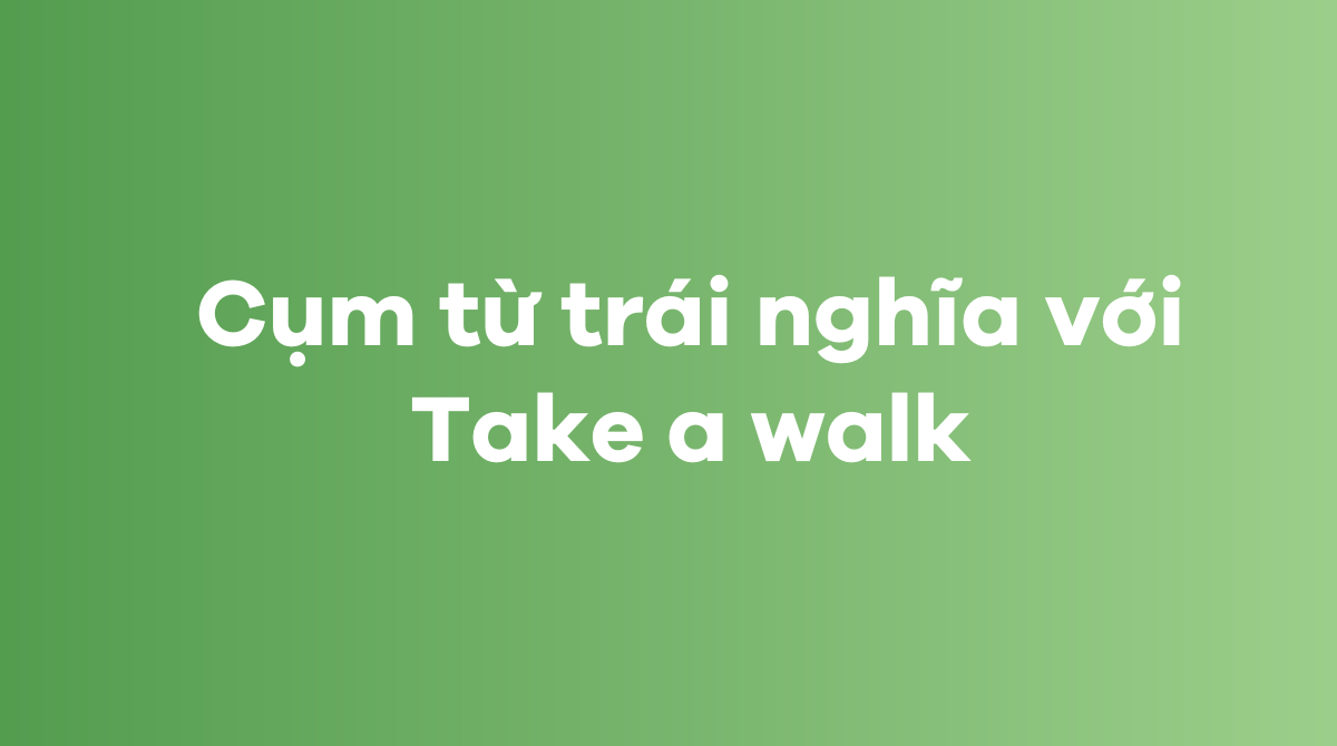 Các từ và cụm từ trái nghĩa với Take a walk trong tiếng Anh