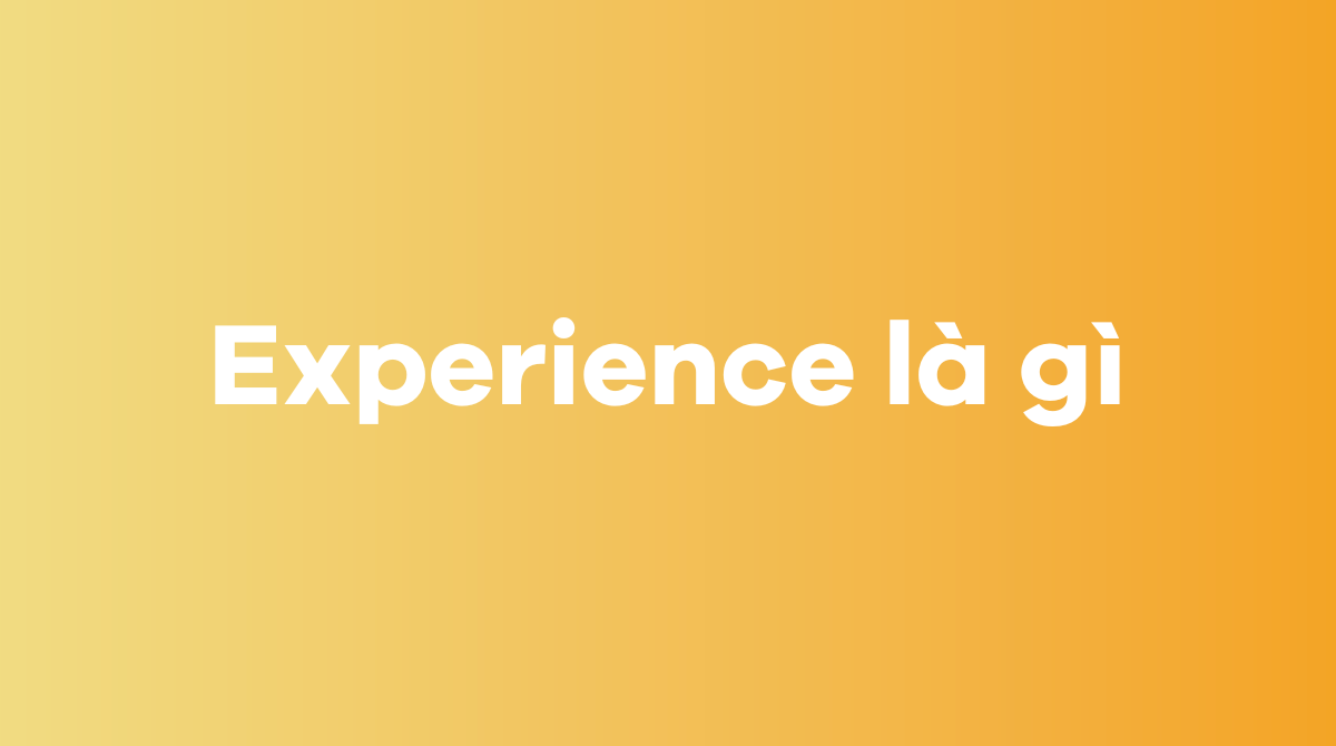 Experience là gì trong tiếng Anh