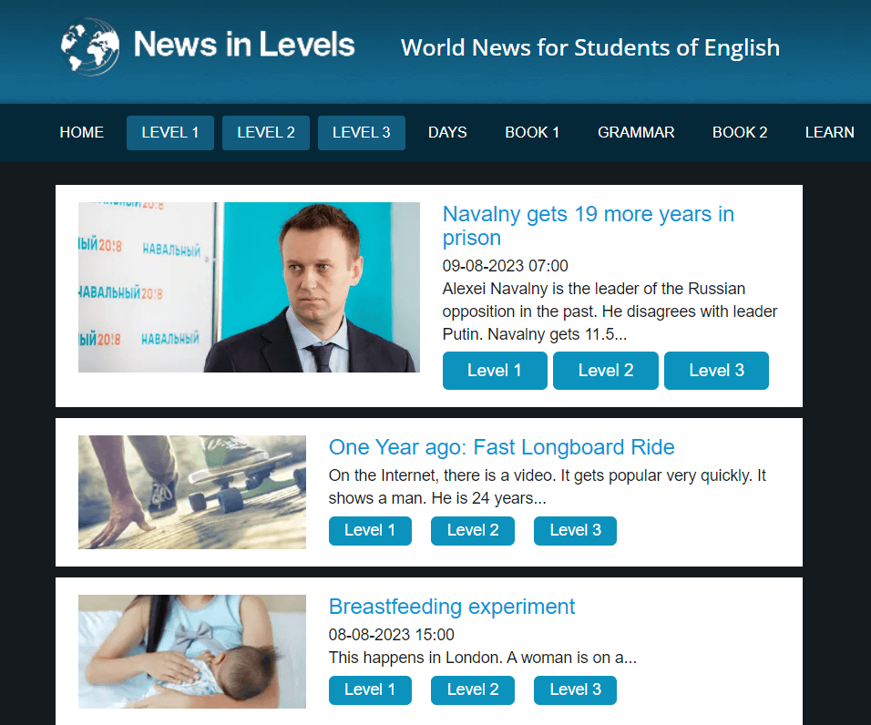 News in Levels