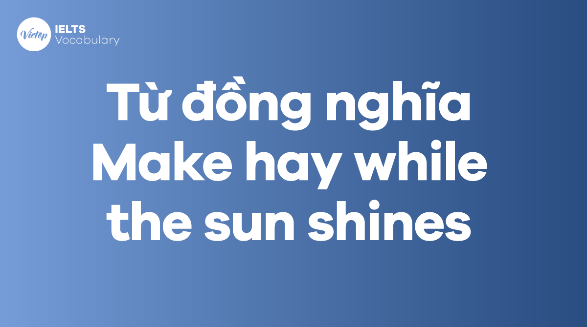 Những từ, cụm từ đồng nghĩa với thành ngữ Make hay while the sun shines