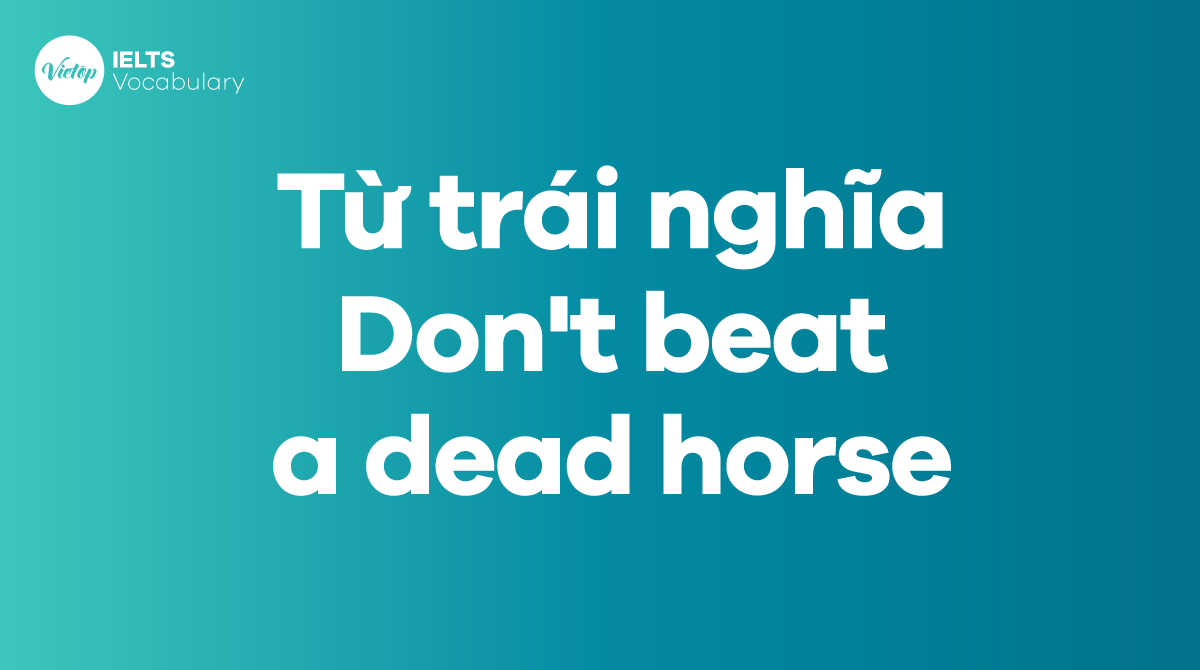 Những từ, cụm từ trái nghĩa với thành ngữ Don't beat a dead horse