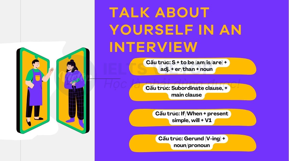 Cấu trúc sử dụng cho chủ đề Talk about yourself in an interview