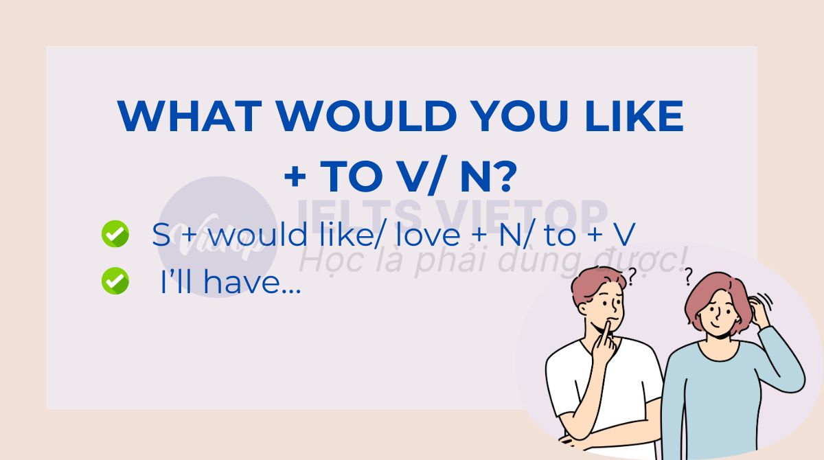 What would you like + to V N