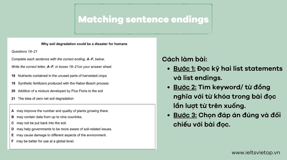 Dạng matching sentence endings
