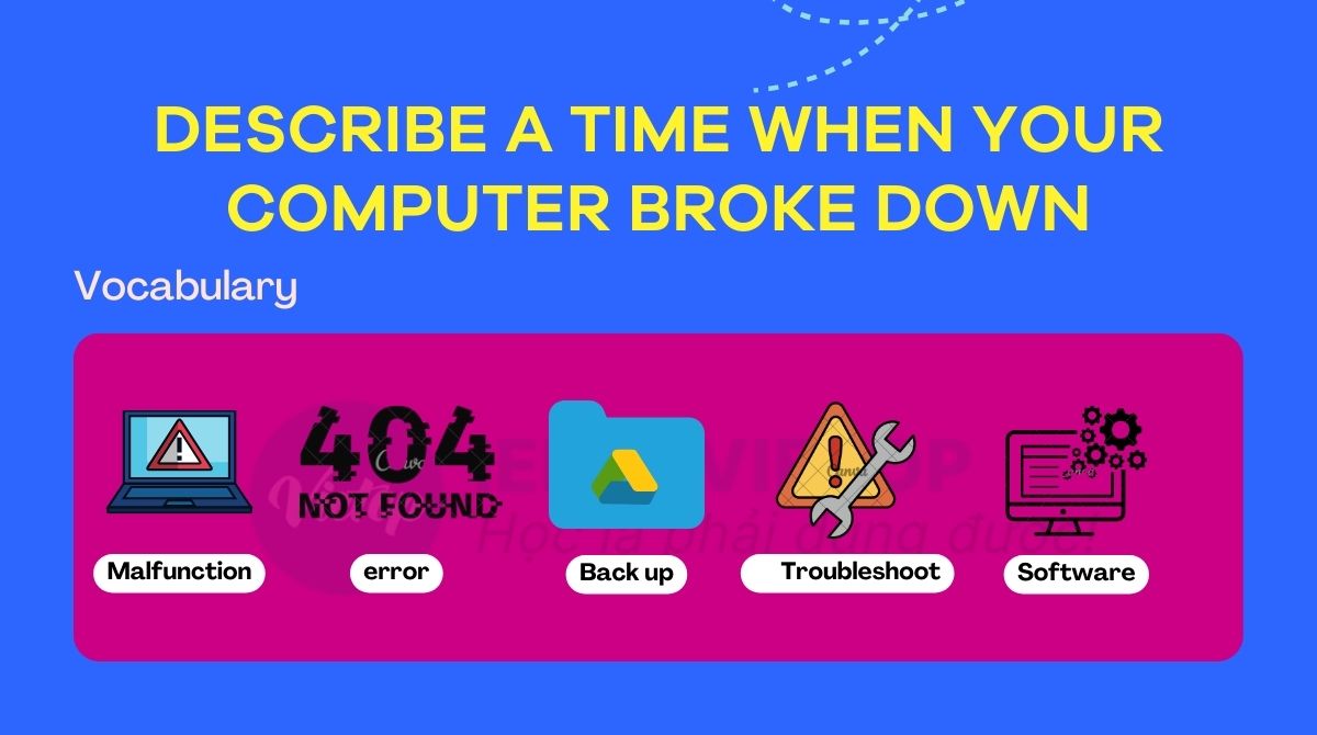 Từ vựng describe a time when your computer broke down