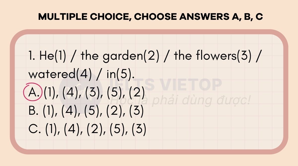 Multiple choice, choose answers A, B, C