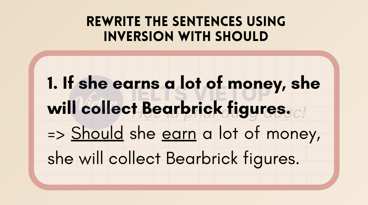 Rewrite the sentences using inversion with should