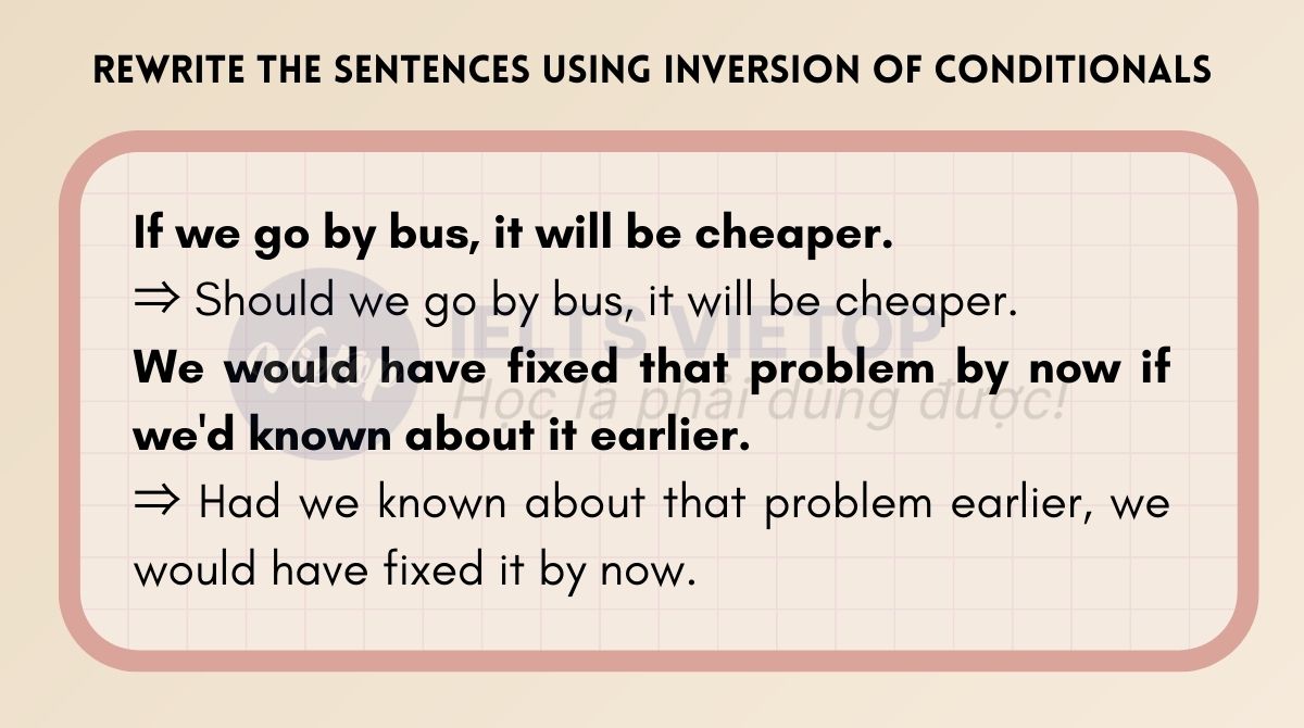 Rewrite the sentences using inversion of conditionals