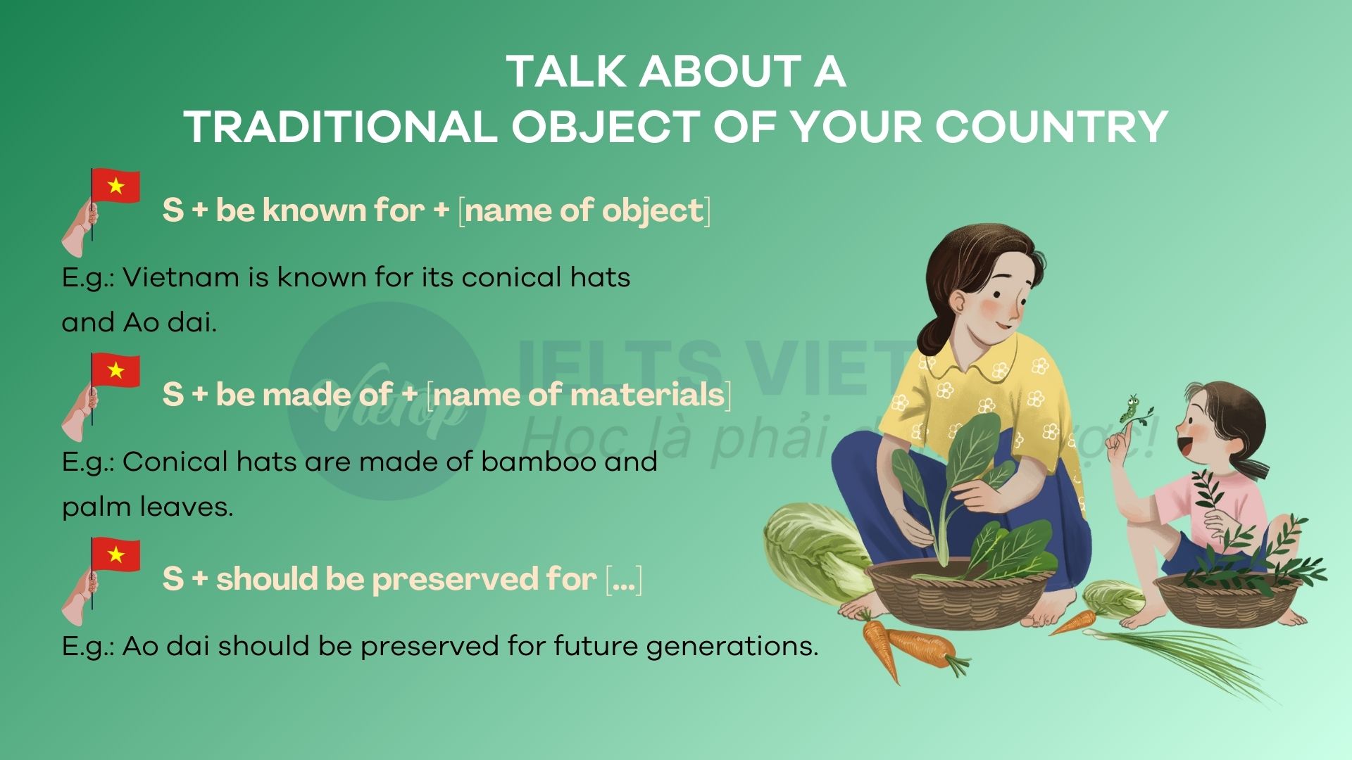 Cấu trúc chủ đề talk about a traditional object of your country