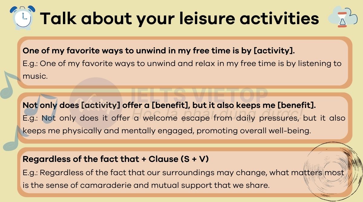 Cấu trúc talk about your leisure activities